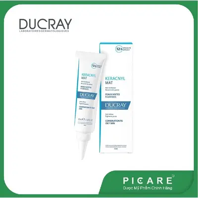Kem dưỡng làm giảm bóng nhờn, thu nhỏ lỗ chân lông Ducray Keracnyl Mat 30ml