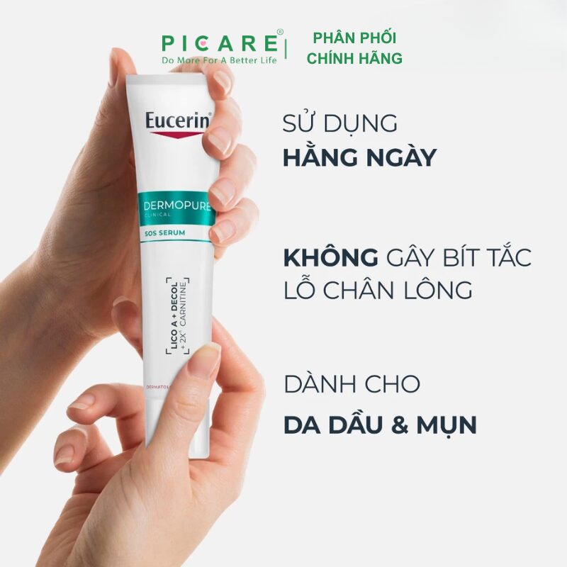 Tinh chất dưỡng giúp cho da mụn Eucerin Dermopure Clinical SOS Serum 40ml