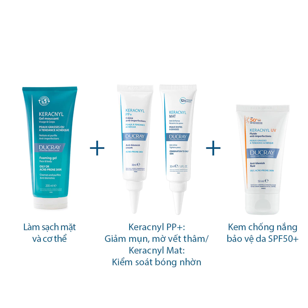 Kem chống nắng kiềm dầu cho da dầu mụn Ducray Keracnyl UV SPF50+ 50ml bảo vệ da khỏi tia UVA & UVB - Ảnh 8