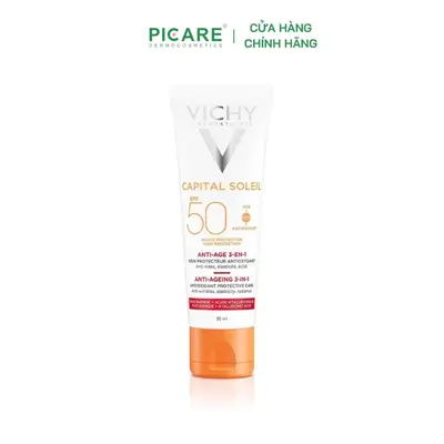 Alternative view of Kem chống nắng ngăn ngừa các dấu hiệu lão hóa Vichy Ideal Soleil Anti-Age SPF50+ 50ml