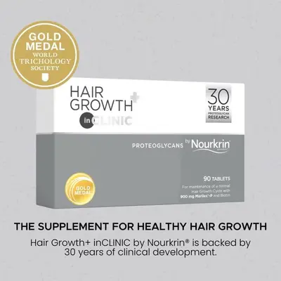 Alternative view of Viên uống hỗ trợ kích thích mọc tóc nam nữ Nourkrin Hair Growth+ Inclinic ( Hộp 90 viên )