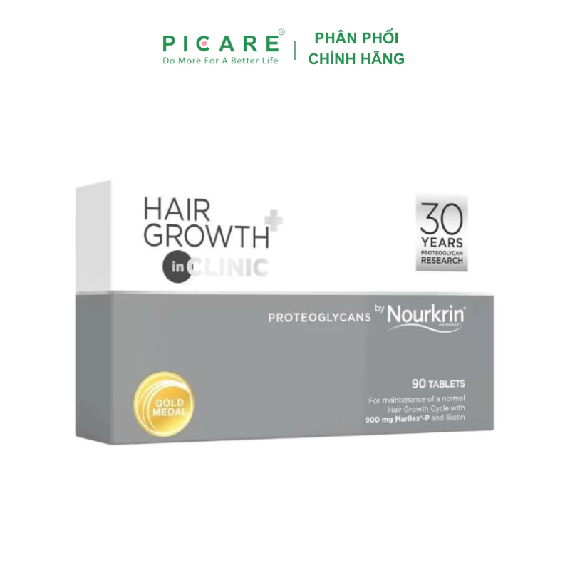Viên uống hỗ trợ kích thích mọc tóc nam nữ Nourkrin Hair Growth+ Inclinic ( Hộp 90 viên )
