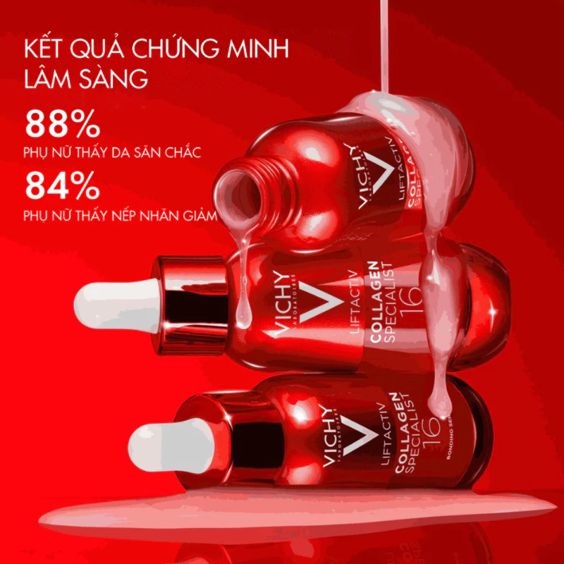 Tinh chất hõ trợ cải thiện 16 dấu hiêu lão hoá Vichy Liftactiv serum Collagen Specialist 16/16 30ml - Ảnh 5