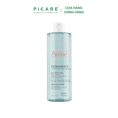 Nước tẩy trang dành cho da dầu mụn Avene Cleanance Micellar Water 400ml, làm sạch bụi bẩn bã nhờn
