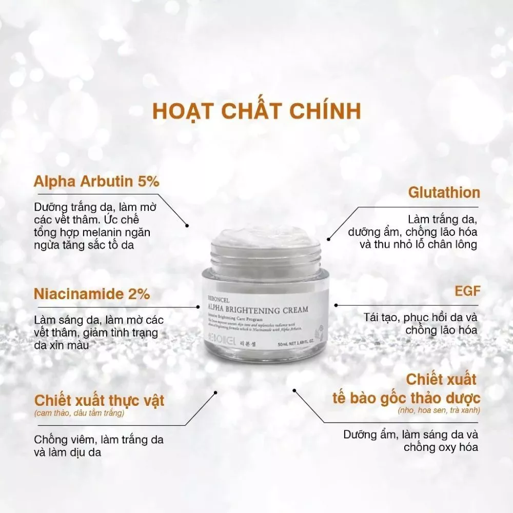 Kem làm trắng da, mờ nám tích cực Reboncel Alpha Brightening Cream 50ml - Ảnh 3