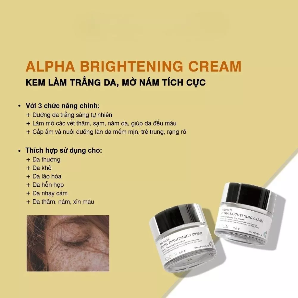 Kem làm trắng da, mờ nám tích cực Reboncel Alpha Brightening Cream 50ml - Ảnh 7
