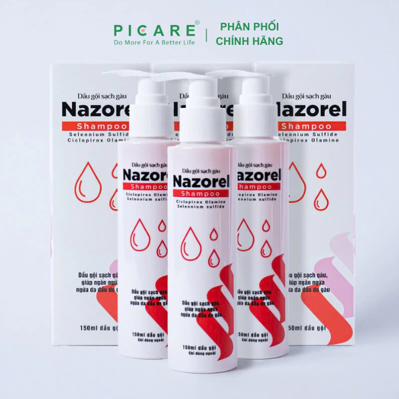 Dầu gội cải thiện da đầu dầu, giảm gàu ngứa Nazorel Shampoo 150 mL