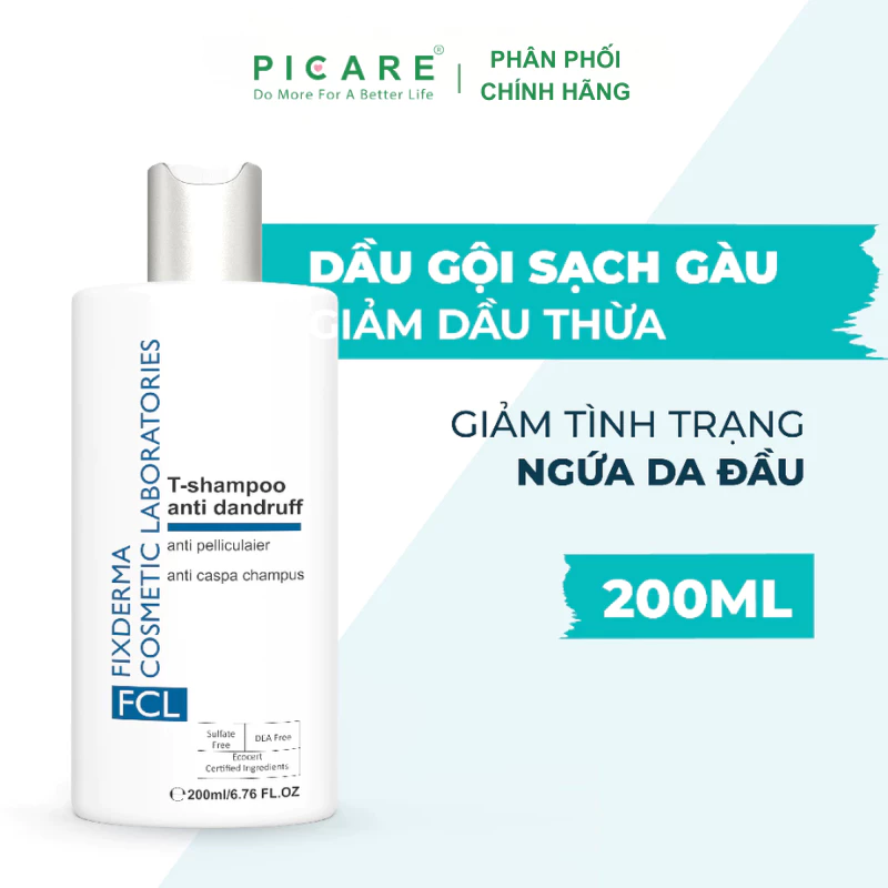 Dầu Gội Hỗ Trợ Giảm Gàu, Làm Sạch Dầu Và Tế Bào Da Chết FCL T-Shampoo Anti Dandruff 200ml