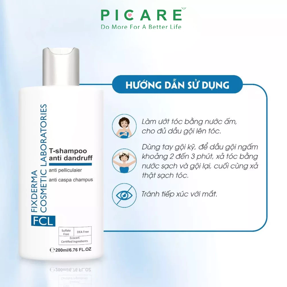 Dầu Gội Hỗ Trợ Giảm Gàu, Làm Sạch Dầu Và Tế Bào Da Chết FCL T-Shampoo Anti Dandruff 200ml - Ảnh 4