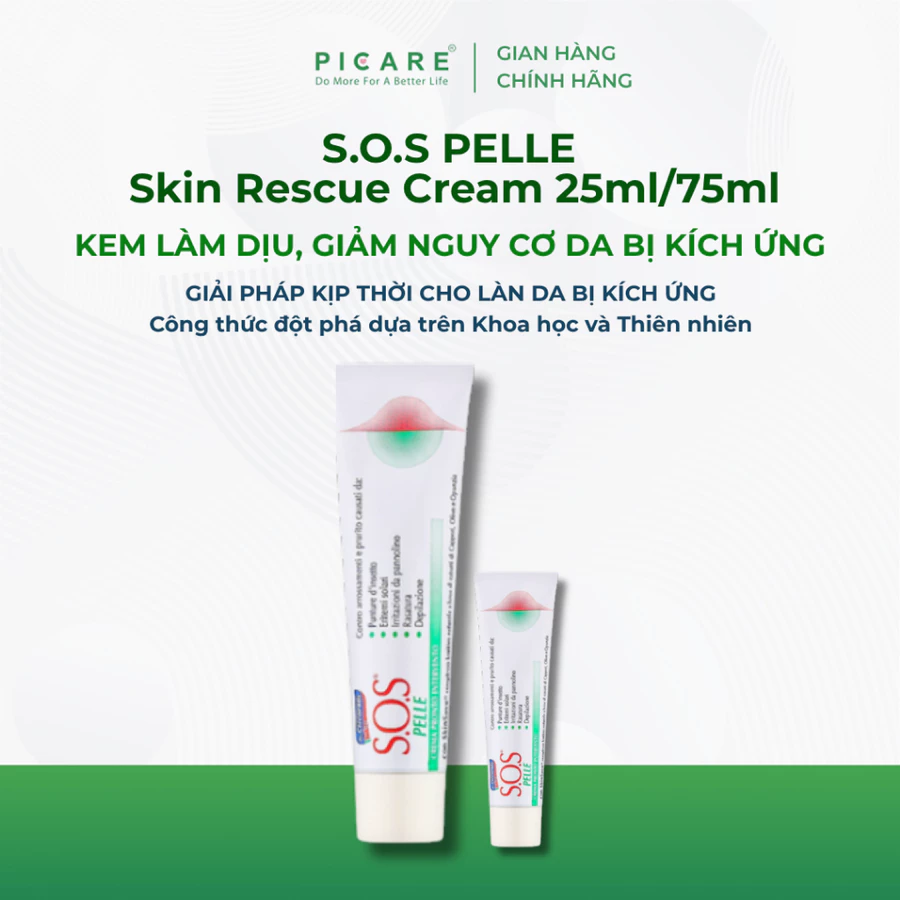 S.O.S. PELLE SKIN RESCUE CREAM KEM LÀM DỊU, GIẢM KÍCH ỨNG DA 75ML