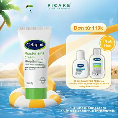 Kem dưỡng ẩm dịu lành cho da nhạy cảm cấp ẩm sâu đến 48H Cetaphil Moisturizing Cream 50g