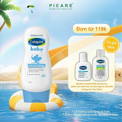 Sữa tắm gội toàn thân cho bé Cetaphil Baby Gentle Wash and Shampoo 230ml