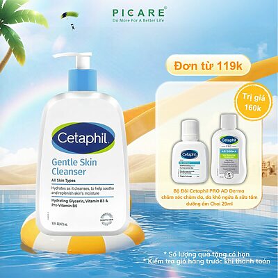 Sữa Rửa Mặt Dịu Lành Cho Da Nhạy Cảm Cetaphil Gentle Skin Cleanser 473ml