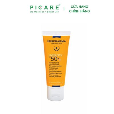Kem chống nắng cho da khô, nhạy cảm ISIS PHARMA UVEBLOCK SPF 50+ FLUIDE TINTED 40ML