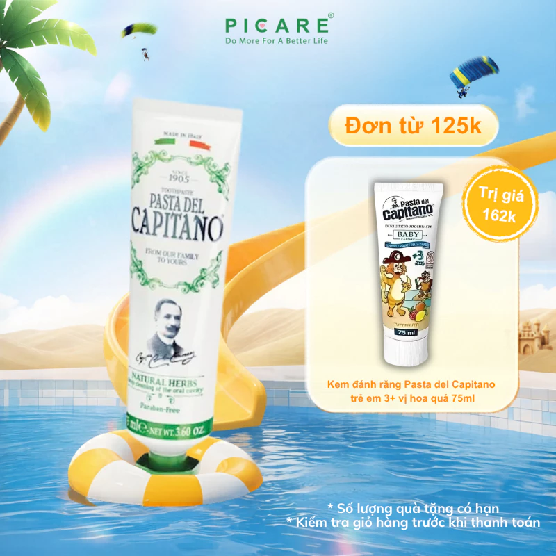 Kem đánh răng Pasta del Capitano 1905 Herbal (Thảo mộc tự nhiên) – 75ml