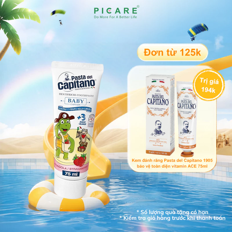 Kem đánh răng Pasta del Capitano Baby 3+ (Vị dâu tây) 75ml