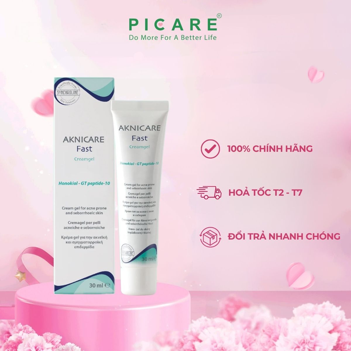 Kem Giảm Viêm Mụn, Kiểm Soát Bã Nhờn Aknicare Fast Cream Gel 30ml