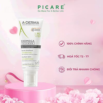 Kem Dưỡng Ẩm Dành Cho Da Mặt Và Cơ Thể Giúp Da Mềm Mại A-Derma Exomega Allergo Emollient Balm 200ml