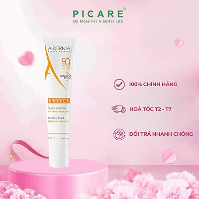 Kem Chống Nắng Chuyên Biệt Dành Cho Da Mỏng Manh A-Derma Protect Invisible Fluid Spf50+ 40ml