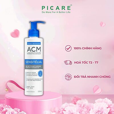 Sữa Rửa Mặt Dành Cho Da Nhạy Cảm ACM Sensitelial Cleansing Gel 200ml