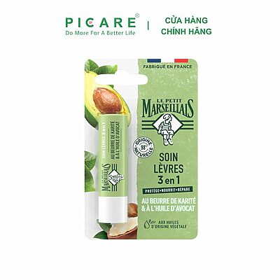 Son Dưỡng Môi 3 Trong 1 Le Petit Marseillais Với Chiết Xuất Bơ Hạt Mỡ Và Dầu Bơ 4.9g