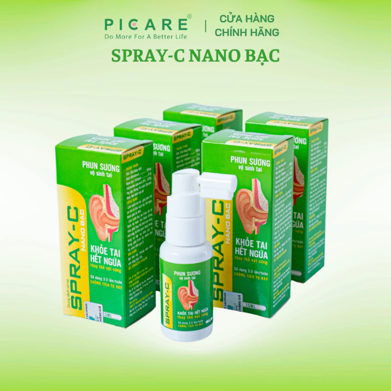 Xịt Vệ Sinh Tai Spray-C Nano Bạc Aero Chemie 15ml Làm Sạch Ráy Tai, Phục Hồi Cơ Chế Tự Làm Sạch Ráy - Ảnh 4